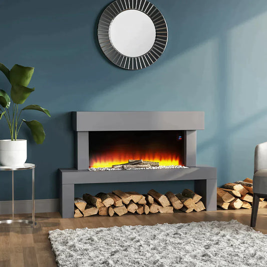 Adjustable Flame and Heat Settings Fireplace